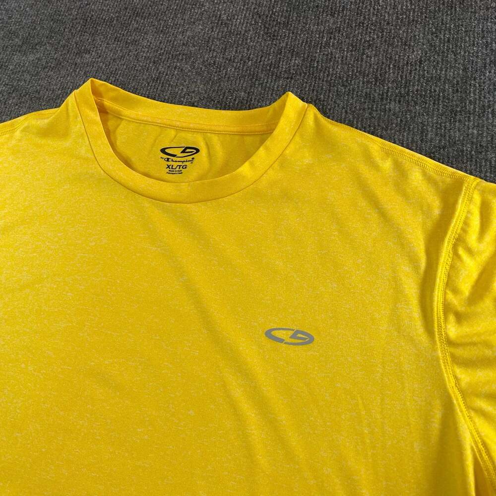 Champion Duo Dry Yellow Athletic Short Sleeve T-Shirt Men's XL